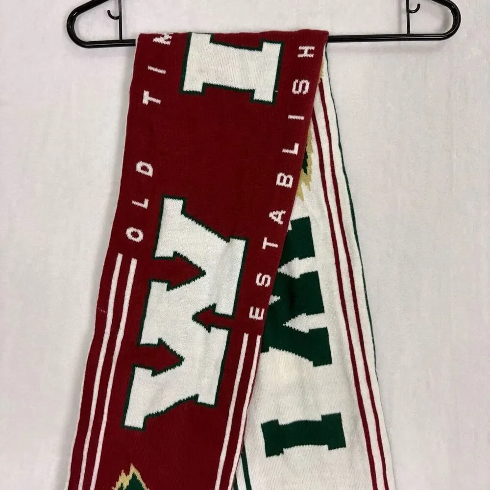 Minnesota Wild Hockey Red & White Reversible Winter‎ Scarf Unisex